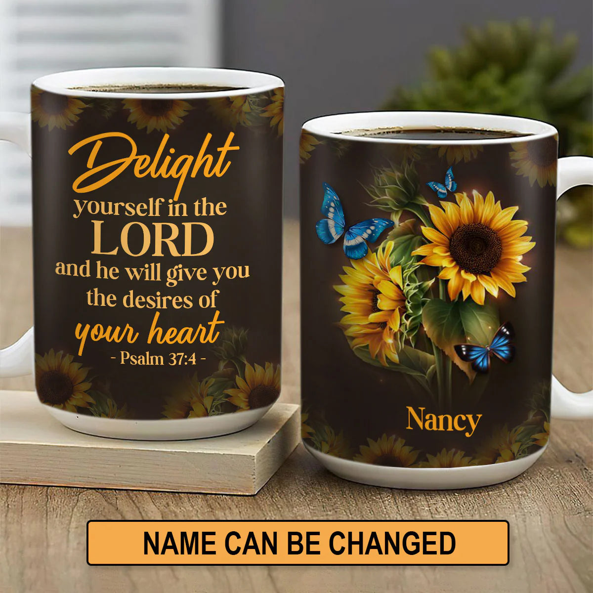 Christianartbag Drinkware, Delight Yourself In The Lord, Personalized Mug, Tumbler, Personalized Gift. - Christian Art Bag