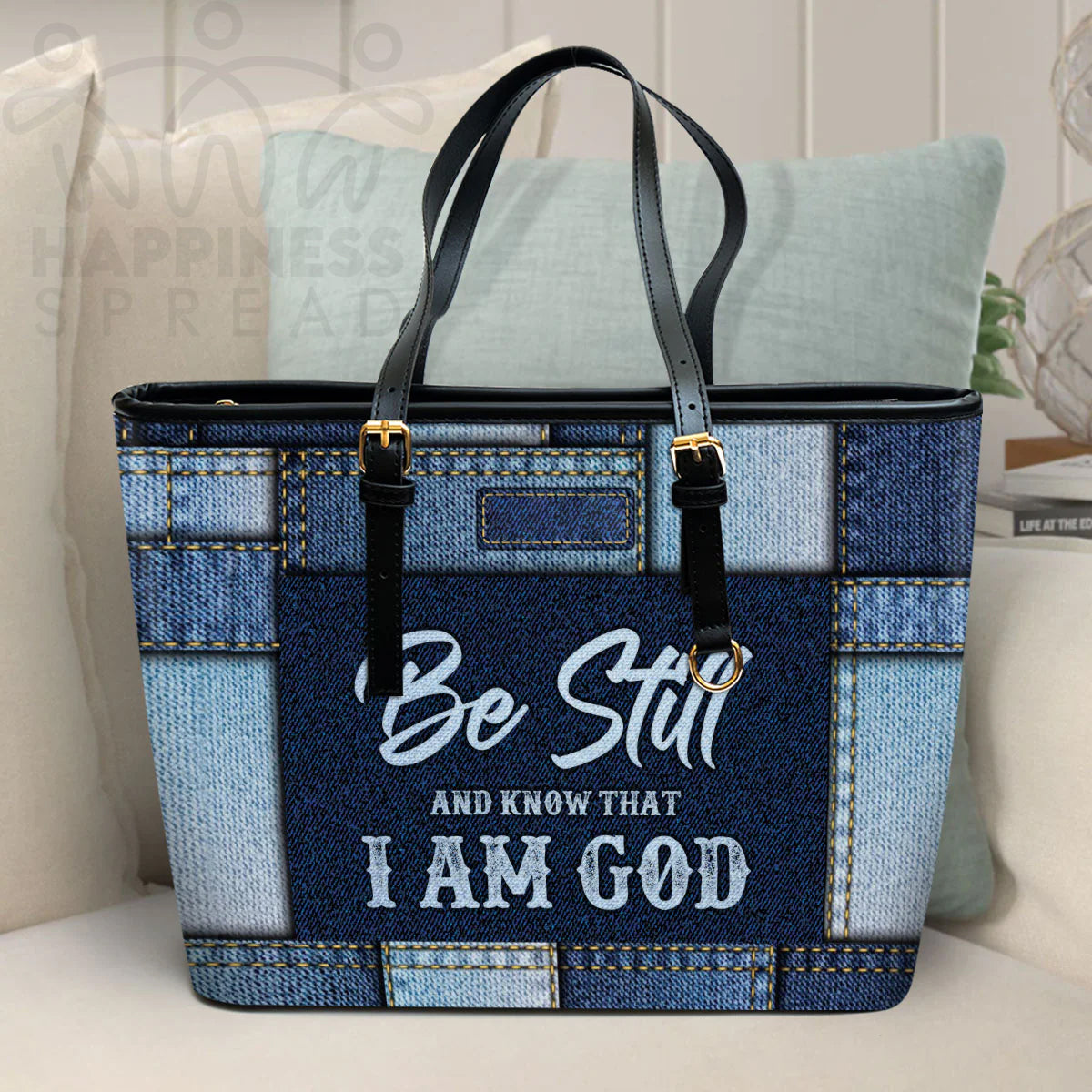 Christianart Handbag, Personalized Hand Bag, Be Still And Know That I Am God, Personalized Gifts, Gifts for Women. - Christian Art Bag