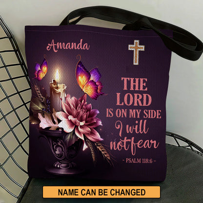 Christianart Designer Handbags, The Lord Is On My Side I Will Not Fear Psalm 118:6, Personalized Gifts, Gifts for Women. - Christian Art Bag