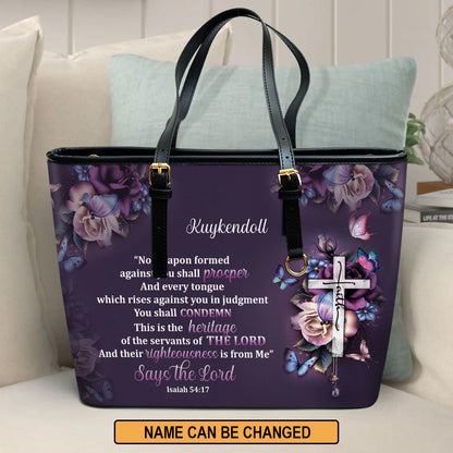 Christianart Handbag, No Weapon Formed Against You Shall Prosper, Personalized Gifts, Gifts for Women, Christmas Gift. - Christian Art Bag