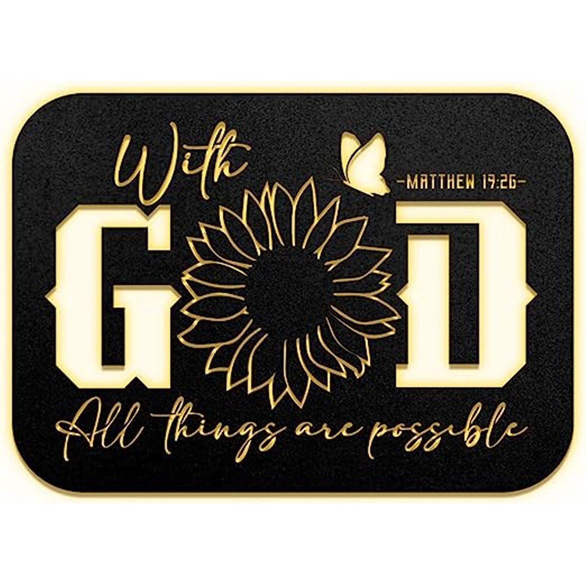 Christianartbag Metal Signs, With God All Things Are Possible Matthew 19:26, Christian Wall Art With Religious Scripture, Appreciation Gifts For Family - Christian Art Bag