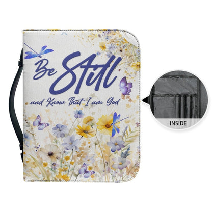 Christianartbag Bible Cover, Be Still and Know That I Am God Bible Cover, Personalized Bible Cover, Flower Bible Cover, Christian Gifts, CAB01271223. - Christian Art Bag