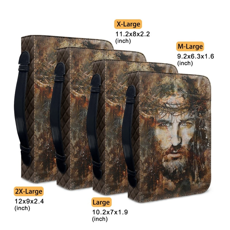 Christianartbag Bible Cover, Redeemer's Sacrifice Bible Cover with Personalized Name Option - Crown of Thorns Design, CAB01250224.