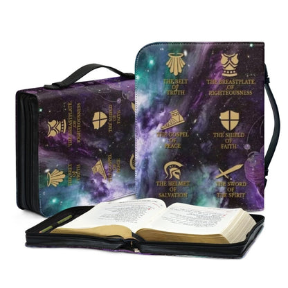 Christianartbag Bible Cover, Put On The Full Armor Of GOD Galaxies Bible Cover, Personalized Bible Cover, Galaxies Warrior Bible Cover, Christian Gifts, CAB01180124. - Christian Art Bag