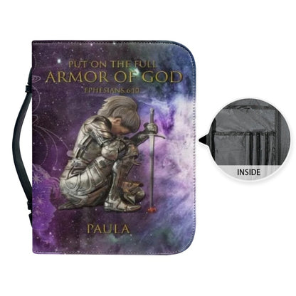 Christianartbag Bible Cover, Put On The Full Armor Of GOD Galaxies Bible Cover, Personalized Bible Cover, Galaxies Warrior Bible Cover, Christian Gifts, CAB01180124. - Christian Art Bag