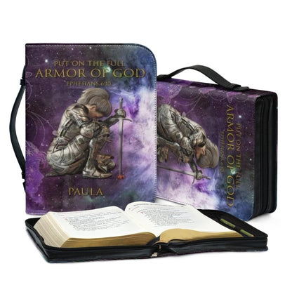 Christianartbag Bible Cover, Put On The Full Armor Of GOD Galaxies Bible Cover, Personalized Bible Cover, Galaxies Warrior Bible Cover, Christian Gifts, CAB01180124. - Christian Art Bag