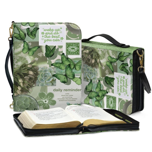 CHRISTIANARTBAG Bible Covers - Butterfly Green Bible Cover - CABBBCV06080624