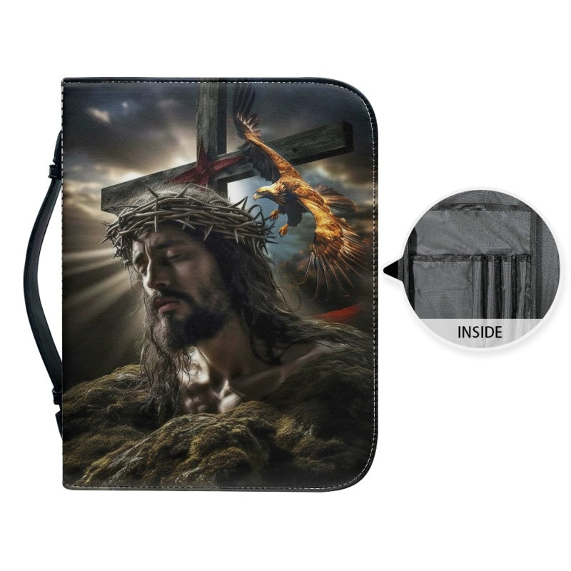 Christianartbag Bible Cover, Warrior Of God Lion Cross Bible Cover, Personalized Bible Cover, Jesus Bible Cover, Christian Gifts, CAB02181223. - Christian Art Bag