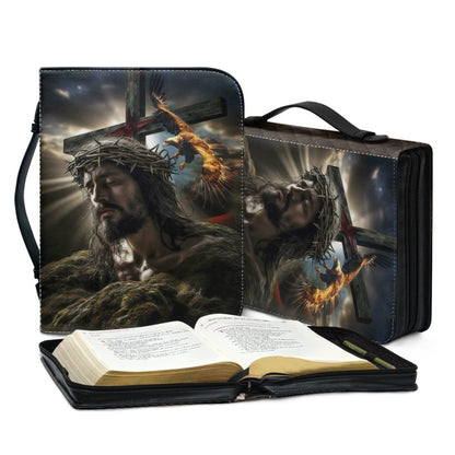 Christianartbag Bible Cover, Warrior Of God Lion Cross Bible Cover, Personalized Bible Cover, Jesus Bible Cover, Christian Gifts, CAB02181223. - Christian Art Bag