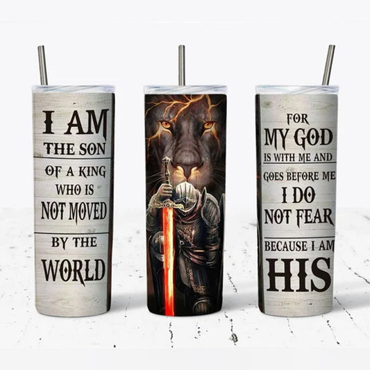 Christianartbag Skinny Tumbler, I Am The Son of a King, Skinny Tumbler Christian Bible Verse, Drinkware Christian. - Christian Art Bag