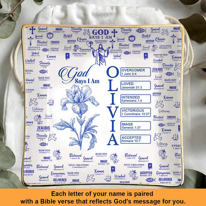 Personalized Jewelry Dish with Bible Verses & Birth Month Flowers – Custom Christian Gift by CHRISTIANARTBAG