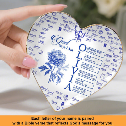 Personalized Jewelry Dish with Bible Verses & Birth Month Flowers – Custom Christian Gift by CHRISTIANARTBAG