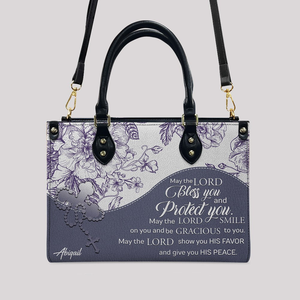 Christian Personalized Leather Handbag Flower for Women – Custom Name & Scripture | CHRISTIANARTBAG