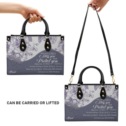 Christian Personalized Leather Handbag Flower for Women – Custom Name & Scripture | CHRISTIANARTBAG