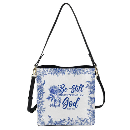 Personalized Christian Bucket Bag – Personalized Bible Verse & Birth Month Flowers – Christian Gift