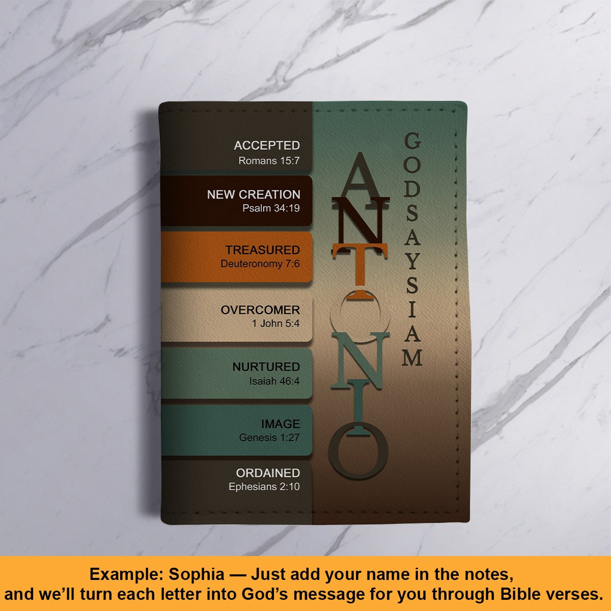 Personalized Christian Passport Cover with Custom Name & Bible Verses – Custom Color Travel Wallet by CHRISTIANARTBAG