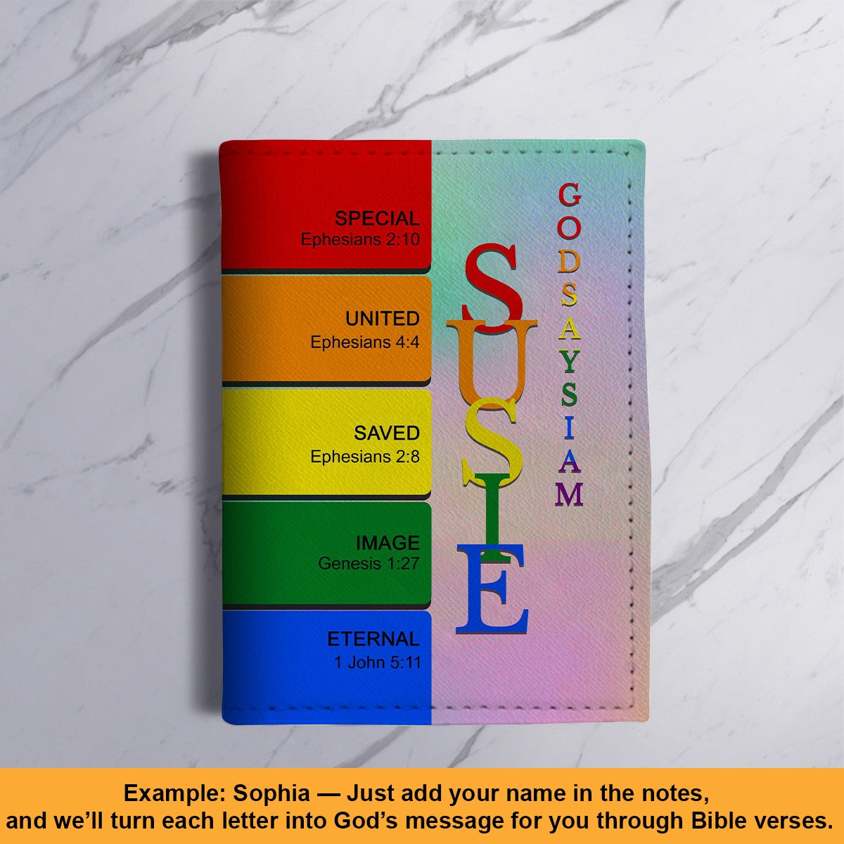 Personalized Christian Passport Cover with Custom Name & Bible Verses – Custom Color Travel Wallet by CHRISTIANARTBAG