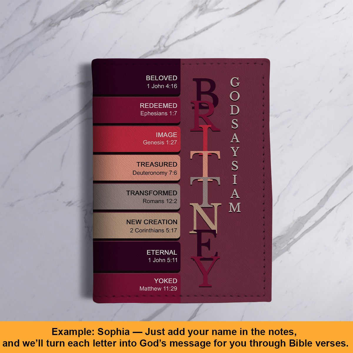 Personalized Christian Passport Cover with Custom Name & Bible Verses – Custom Color Travel Wallet by CHRISTIANARTBAG