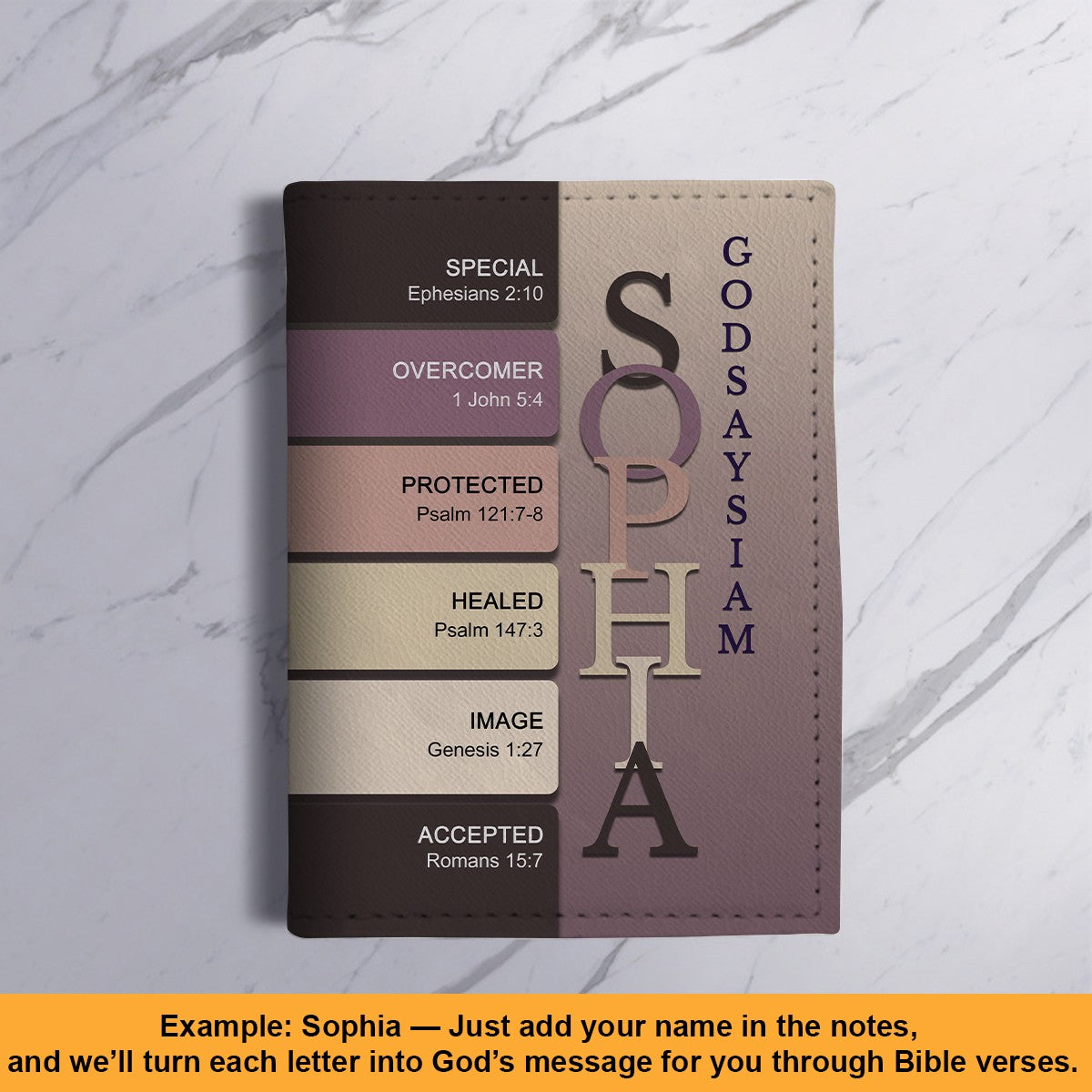 Personalized Christian Passport Cover with Custom Name & Bible Verses – Custom Color Travel Wallet by CHRISTIANARTBAG