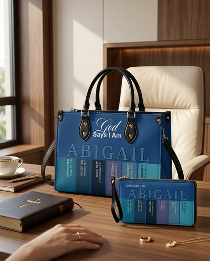 CHRISTIANARTBAG Personalized Leather Handbag Set with Custom [Name] & Bible Verses - Custom Gift for Women CAB01082526
