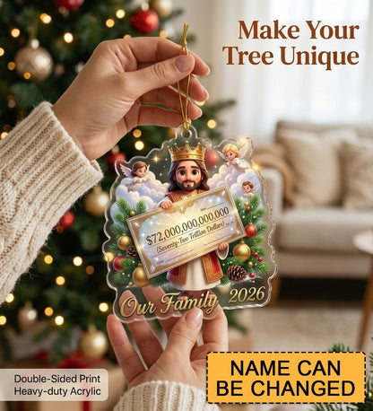 CHRISTIANARTBAG Personalized Angel Acrylic Ornament, Custom Name & Year Faith Christmas Tree Hanging Decor, Religious Holiday Gift CA01100726