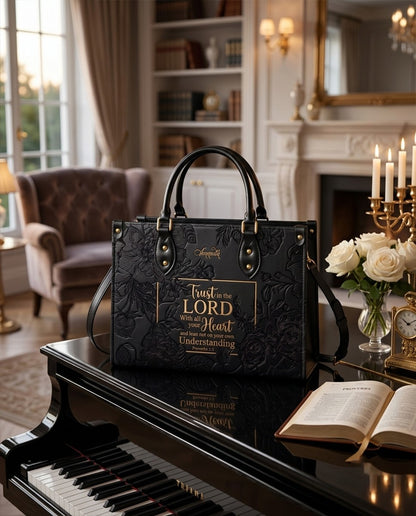 Personalized Bible Verse Leather Handbag - Custom Name Christian Tote Bag | CHRISTIANARTBAG 01080626