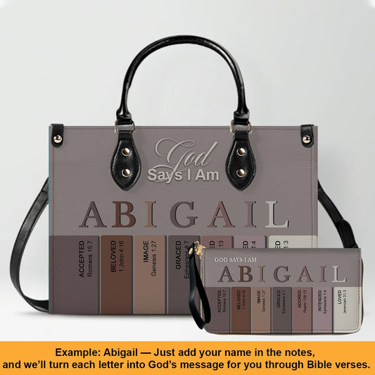 CHRISTIANARTBAG Personalized Leather Handbag Set with Custom [Name] & Bible Verses - Custom Gift for Women CAB01082526