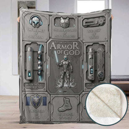 Personalized Armor of God Blanket for Men | Custom Blanket by CHRISTIANARTBAG CAB01060326