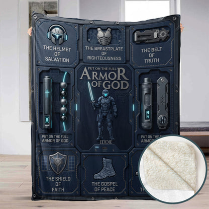 Personalized Armor of God Blanket for Men | Custom Blanket by CHRISTIANARTBAG CAB01060326
