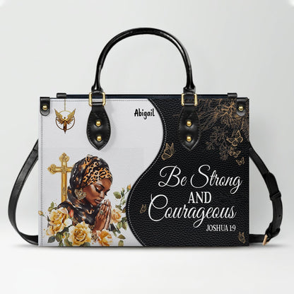 Personalized Leather Handbag with Bible Verse – Custom Christian Purse with Name | CHRISTIANARTBAG Faith Gift for Women