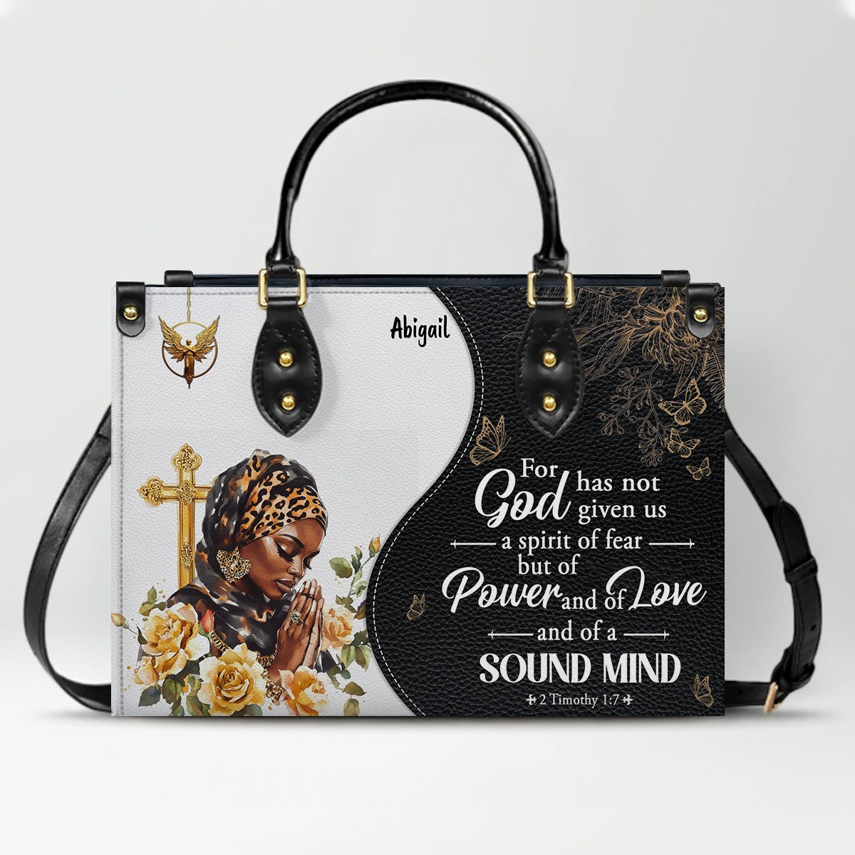 Personalized Leather Handbag with Bible Verse – Custom Christian Purse with Name | CHRISTIANARTBAG Faith Gift for Women