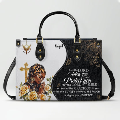 Personalized Leather Handbag with Bible Verse – Custom Christian Purse with Name | CHRISTIANARTBAG Faith Gift for Women