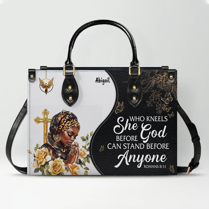 Personalized Leather Handbag with Bible Verse – Custom Christian Purse with Name | CHRISTIANARTBAG Faith Gift for Women