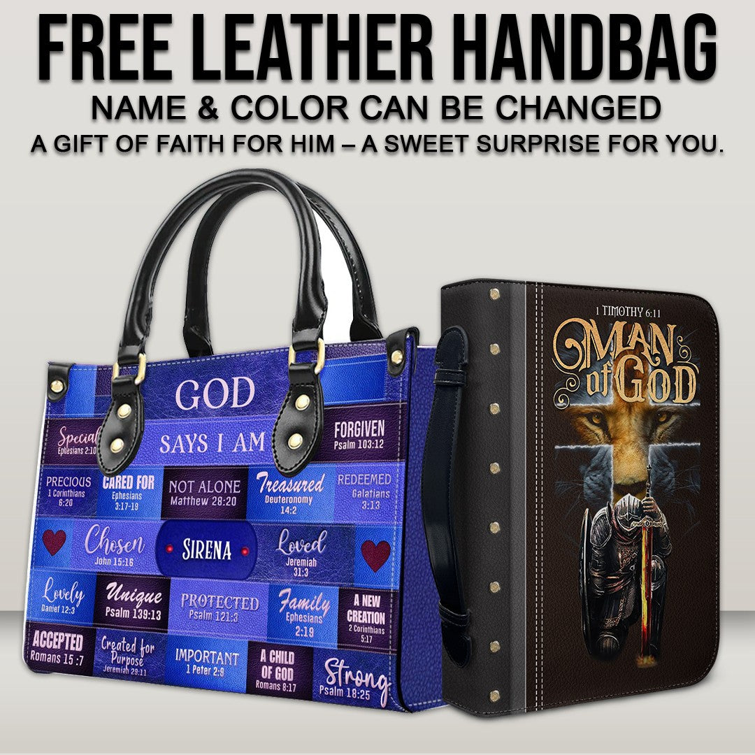 CHRISTIANARTBAG Bible Cover - Uncover the sacred meaning of your name - Buy a Bible Cover, Get a Free Personalized Leather Handbag – Perfect Father's Day Gift