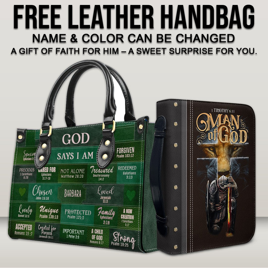 CHRISTIANARTBAG Bible Cover - Uncover the sacred meaning of your name - Buy a Bible Cover, Get a Free Personalized Leather Handbag – Perfect Father's Day Gift
