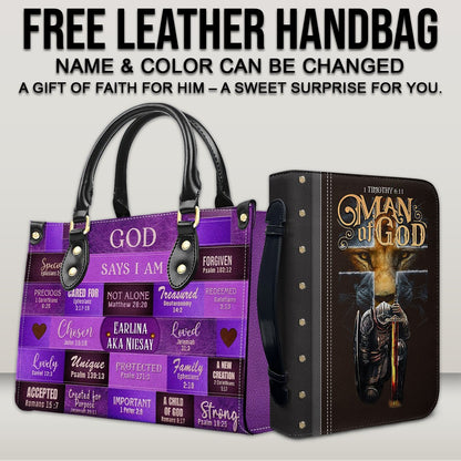 CHRISTIANARTBAG Bible Cover - Uncover the sacred meaning of your name - Buy a Bible Cover, Get a Free Personalized Leather Handbag – Perfect Father's Day Gift