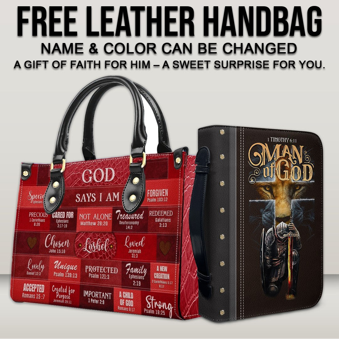 CHRISTIANARTBAG Bible Cover - Uncover the sacred meaning of your name - Buy a Bible Cover, Get a Free Personalized Leather Handbag – Perfect Father's Day Gift