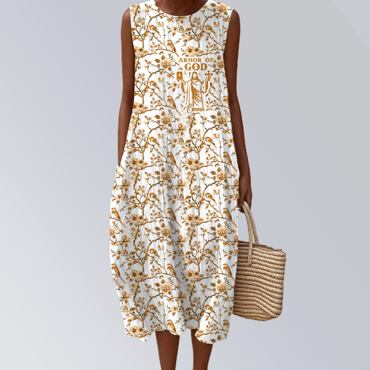 Personalized Christian Floral Summer Dress – Armor of God Women’s Maxi Dress