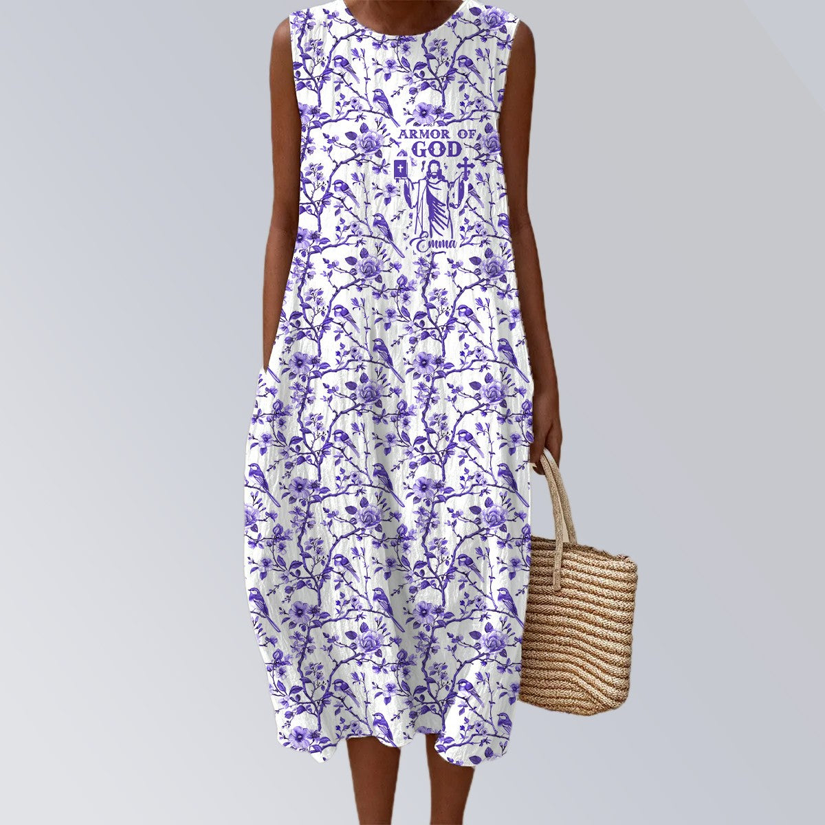 Personalized Christian Floral Summer Dress – Armor of God Women’s Maxi Dress