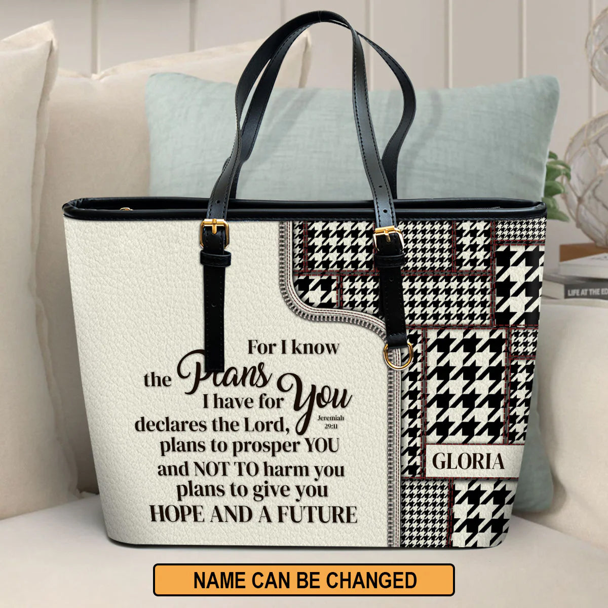 Christianart Handbag, Personalized Hand Bag, For I Know The Plans I Have For You Jeremiah 29:11, Personalized Gifts, Gifts for Women. - Christian Art Bag