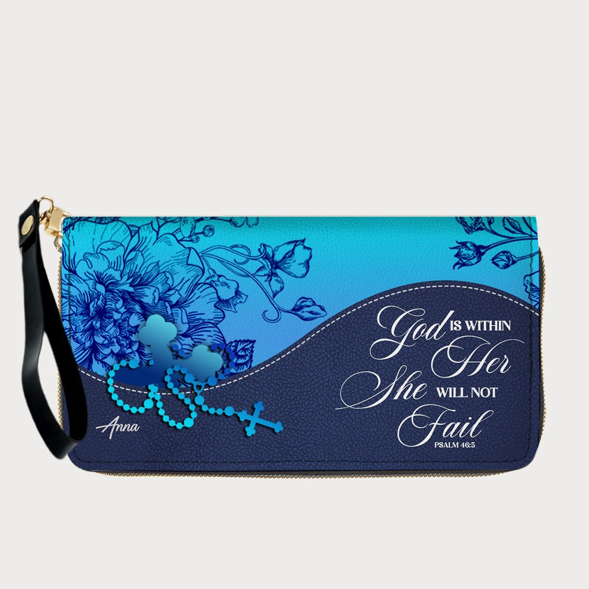 Personalized Christian Long Wallet for Women | Engraved Bible Verse & Name Wristlet Purse – CHRISTIANARTBAG