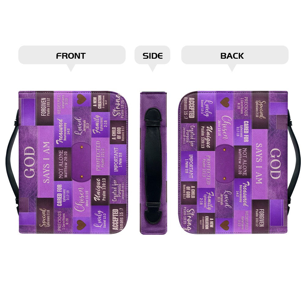 Christianartbag Handbags, God Says You Are Leather Handbag Purple, Personalized Bags, Gifts for Women, Christmas Gift, CABLTB02220923.