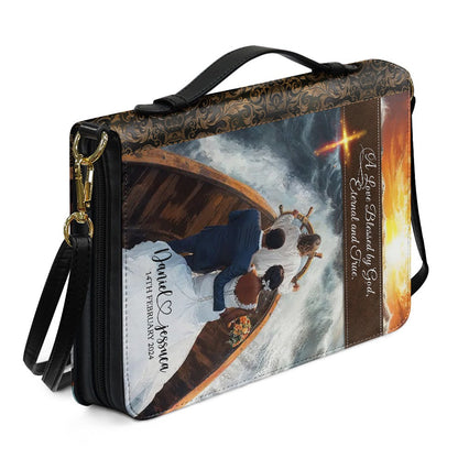 CHRISTIANARTBAG Bible Cover - A Love Blessed by God, Eternal and True - Valentine’s Gift - Personalized Bible Cover, CABBBCV01120924.