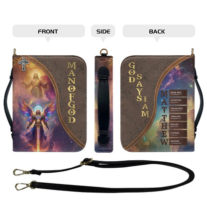 Personalized Bible Cover with Custom Name – Each Letter Matches a Bible Verse | Unique Christian Gift for Men