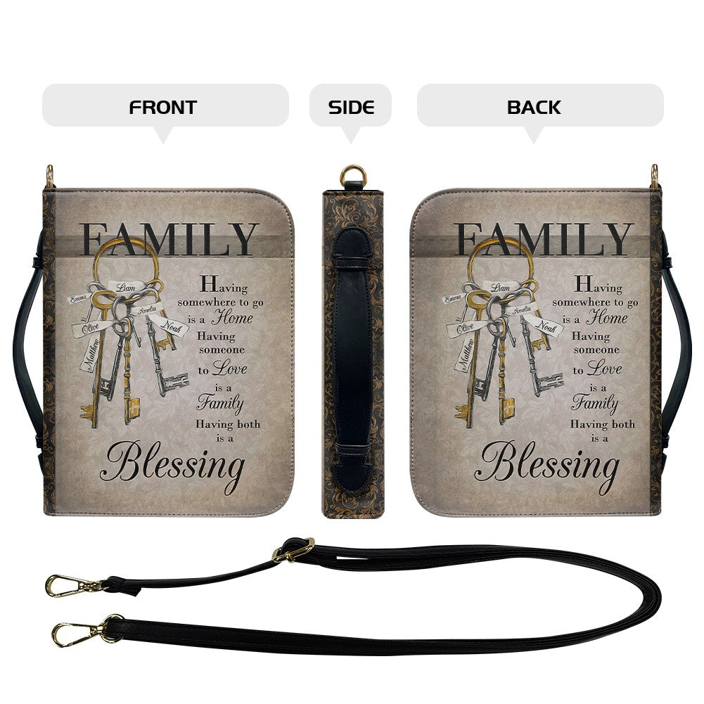 CHRISTIANARTBAG Bible Cover - Having both is a Blessing FAMILY is a Blessing - Personalized Bible Cover - Christian Gifts.
