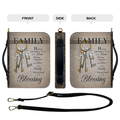 CHRISTIANARTBAG Bible Cover - Having both is a Blessing FAMILY is a Blessing - Personalized Bible Cover - Christian Gifts.