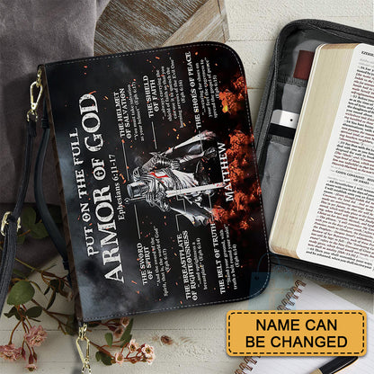 CHRISTIANARTBAG Bible Cover - Put On The Full Armor Of GOD - Personalized "Armor of God" Bible Cover, CABBBCV01200225