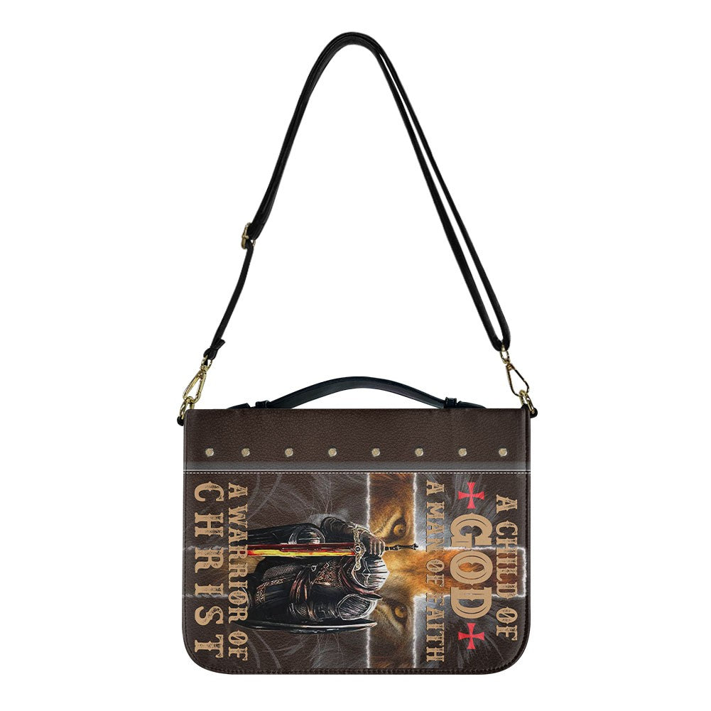 Personalized Christian Bible Cover for Men – A Warrior of Christ Design with Custom Name, Hair & Beard