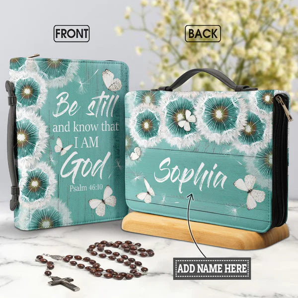 Christianart Bible Cover, Be Still And Know That I Am God Psalm 46 10, Personalized Gifts for Pastor, Gifts For Women, Gifts For Men. - Christian Art Bag