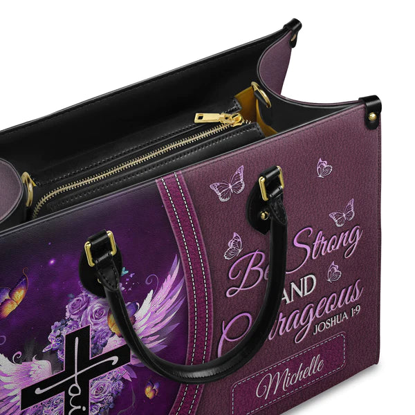 Christianart Designer Handbags, Be Strong and Courageous, Personalized Gifts, Gifts for Women. - Christian Art Bag